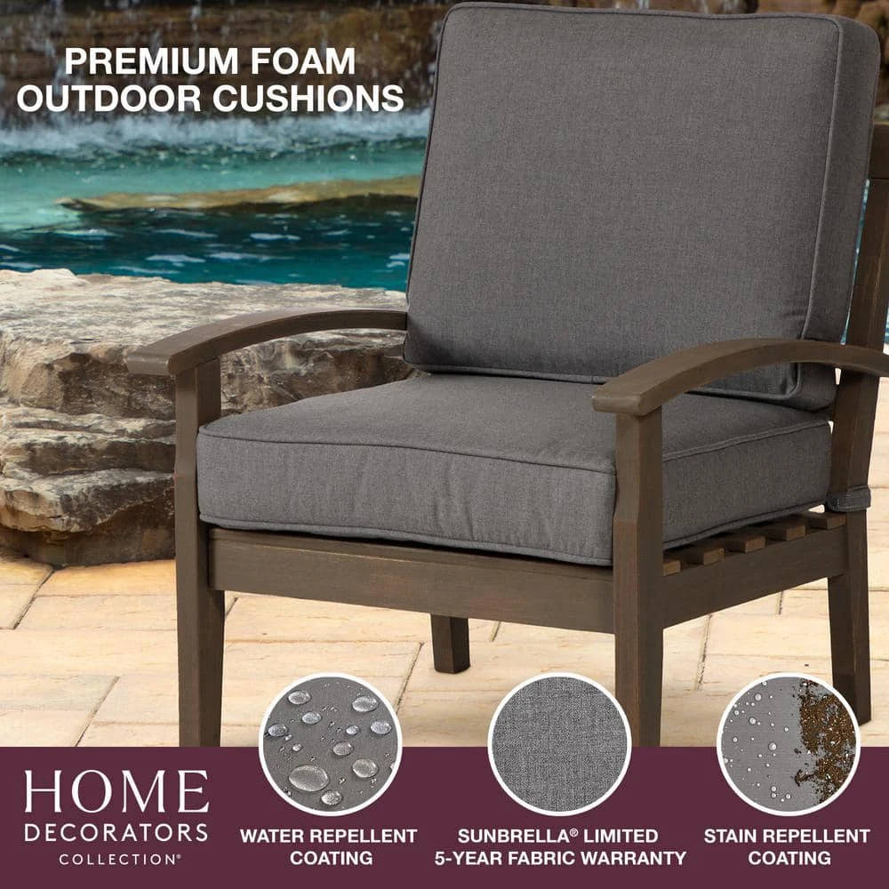 Home Decorators Collection 24 in. x 20 in. Sunbrella Premium Foam Firm 2-Piece Deep Seating Outdoor Lounge Chair Cushion in Canvas Navy 6 Home Decorators Collection 24 in. x 20 in. Sunbrella Premium Foam Firm 2-Piece Deep Seating Outdoor Lounge Chair Cushion in Canvas Navy - Image 4