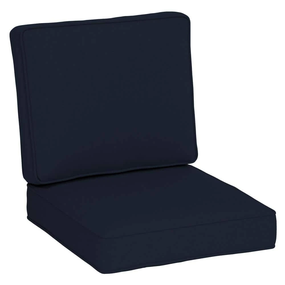 Home Decorators Collection 24 in. x 20 in. Sunbrella Premium Foam Firm 2-Piece Deep Seating Outdoor Lounge Chair Cushion in Canvas Navy 3 Home Decorators Collection 24 in. x 20 in. Sunbrella Premium Foam Firm 2-Piece Deep Seating Outdoor Lounge Chair Cushion in Canvas Navy