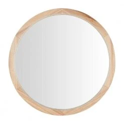 Flora Home Decorators Soldes 23 Home Decorators Collection Medium Round Brown Natural Wood Transitional Accent Mirror (24 in. Diameter)