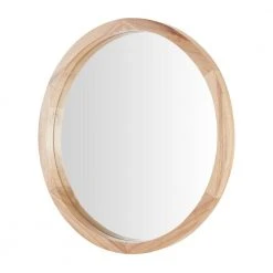 Home Decorators Collection Medium Round Brown Natural Wood Transitional Accent Mirror (24 in. Diameter) -Flora Home Decorators Soldes home decorators collection make your house a home h5 mh 249 66 1000