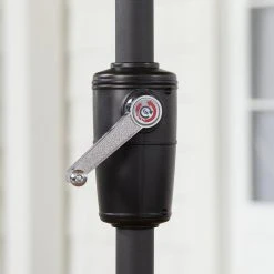 Home Decorators Collection 9 ft. Aluminum Market Auto Tilt Patio Umbrella in Sand -Flora Home Decorators Soldes home decorators collection market umbrellas 9109 015047bk 1d 1000