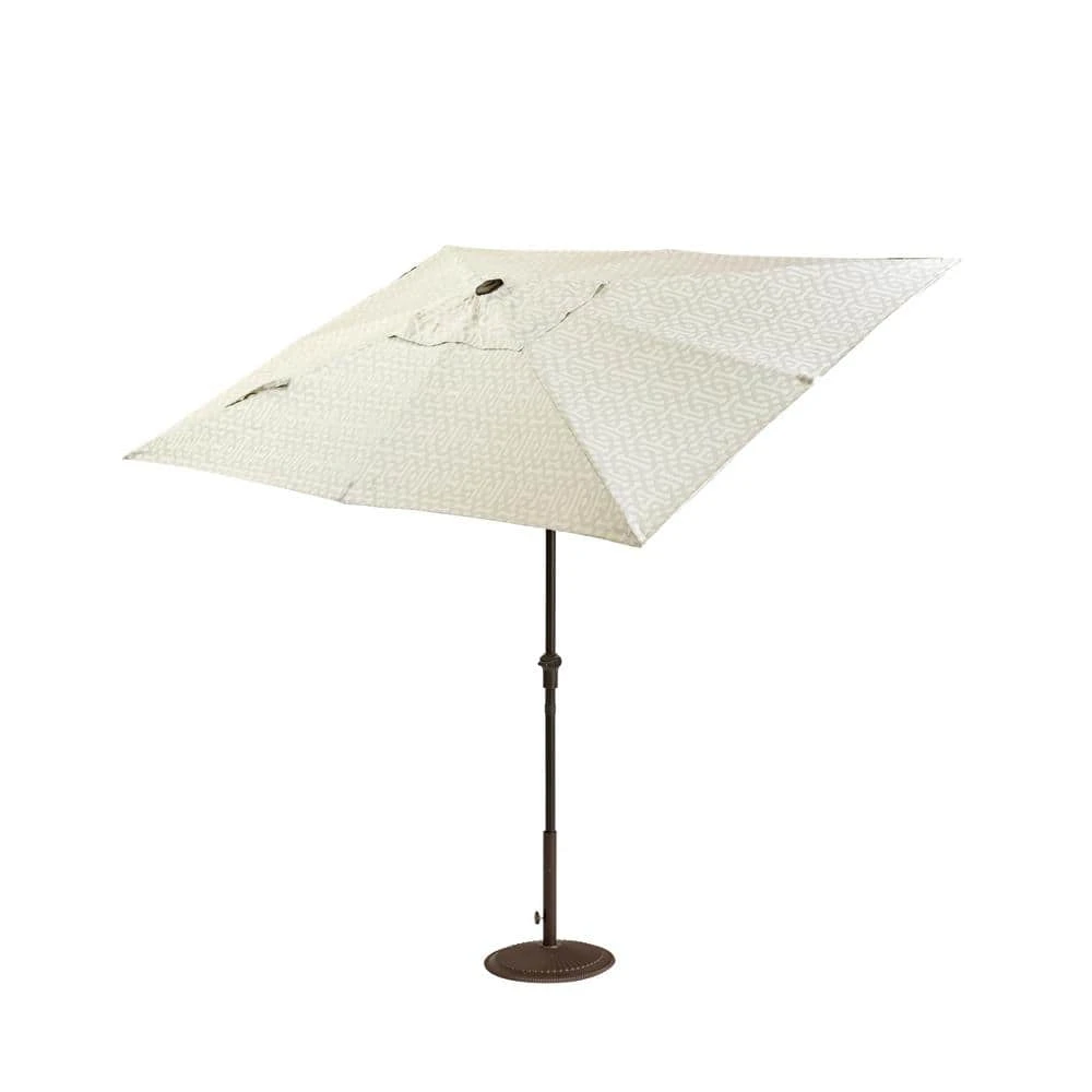 Home Decorators Collection Camden 10 ft. x 6 ft. Aluminum Patio Umbrella in Fretwork Flax 3 Home Decorators Collection Camden 10 ft. x 6 ft. Aluminum Patio Umbrella in Fretwork Flax