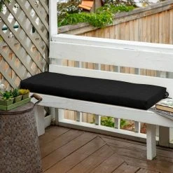 Home Decorators Collection 45 x 15 Sunbrella Canvas Black Outdoor Bench Cushion -Flora Home Decorators Soldes home decorators collection outdoor bench cushions ah1n944b d9d1 e1 1000