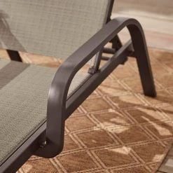 Home Decorators Collection Commercial Aluminum Dark Taupe Outdoor Stack Chaise Lounge with Sunbrella Elevation Stone Sling (2-Pack) -Flora Home Decorators Soldes home decorators collection outdoor chaise lounges fla60441 2pk es 66 1000