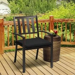 Home Decorators Collection Oak Cliff 20 x 18 Sunbrella Canvas Black Outdoor Chair Cushion (2-Pack) -Flora Home Decorators Soldes home decorators collection outdoor dining chair cushions ah1n266b d9d2 40 1000