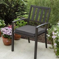 Home Decorators Collection Woodbury 18 x 18 Sunbrella Cast Slate Outdoor Dining Chair Cushion (2-Pack) -Flora Home Decorators Soldes home decorators collection outdoor dining chair cushions ah1y467b d9d2 e1 1000