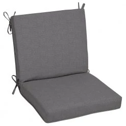 Home Decorators Collection Oak Cliff 22 x 40 Sunbrella Cast Slate Mid Back Outdoor Dining Chair Cushion