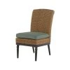 Home Decorators Collection Camden Light Brown Seagrass Wicker Outdoor Patio Armless Dining Chair with Sunbrella Cast Spa Cushions -Flora Home Decorators Soldes home decorators collection outdoor dining chairs fra80866sw 2pk 64 1000