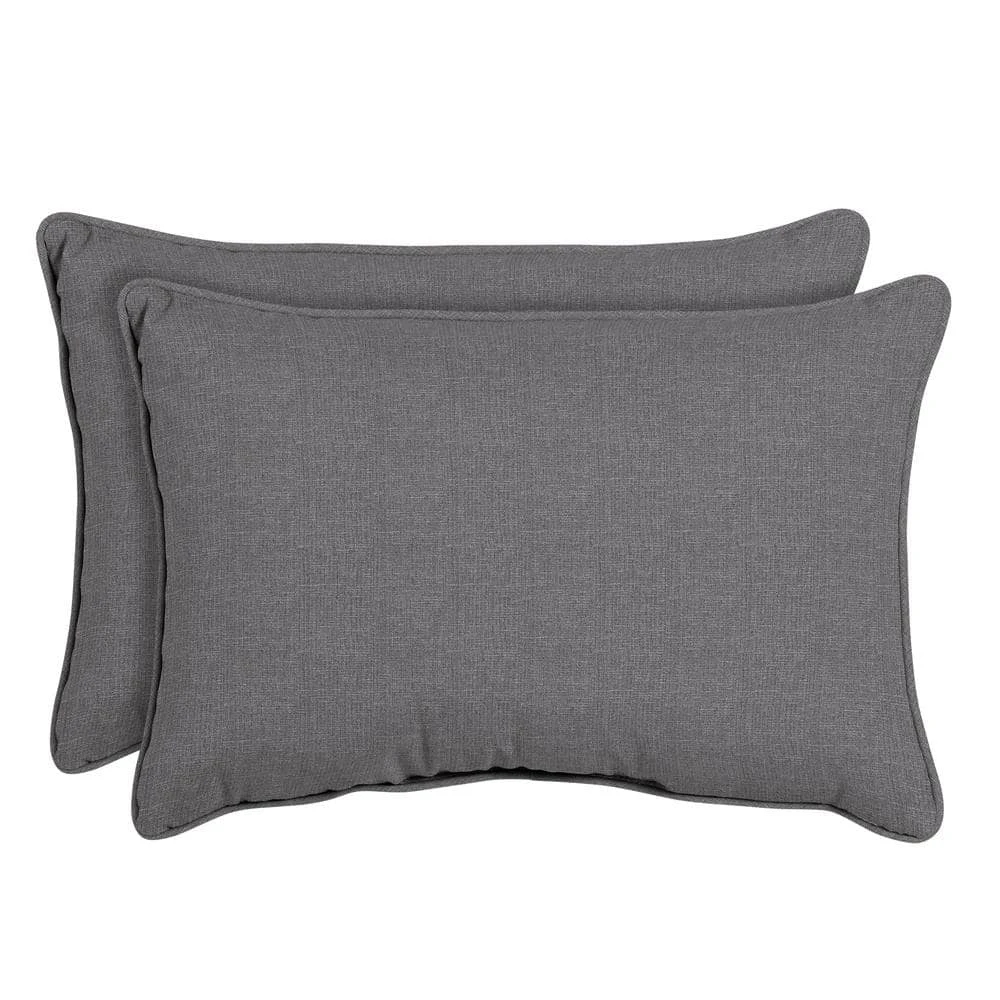 Home Decorators Collection 16 in. x 24 in. Sunbrella Cast Slate Oversized Lumbar Outdoor Throw Pillow (2-Pack) 3 Home Decorators Collection 16 in. x 24 in. Sunbrella Cast Slate Oversized Lumbar Outdoor Throw Pillow (2-Pack)