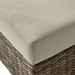 Home Decorators Collection Kingsbrook Commercial Aluminum Wicker Outdoor Ottoman with Tan Cushion -Flora Home Decorators Soldes home decorators collection outdoor ottomans gf 11104 arp a 1d 1000