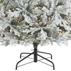 Home Decorators Collection 7.5 ft Kenwood Fraser Flocked Christmas Tree -Flora Home Decorators Soldes home decorators collection pre lit christmas trees 21hd10008 66 1000