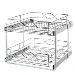 Home Decorators Collection 20 in. Double Tier Wire Pull-Out Basket