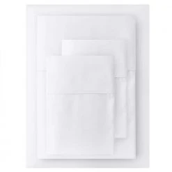 Home Decorators Collection 400 Thread Count Performance Cotton Sateen 4-Piece Queen Sheet Set in White