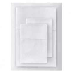 Home Decorators Collection 300 Thread Count Wrinkle Resistant Cotton Sateen 4-Piece Queen Sheet Set in White