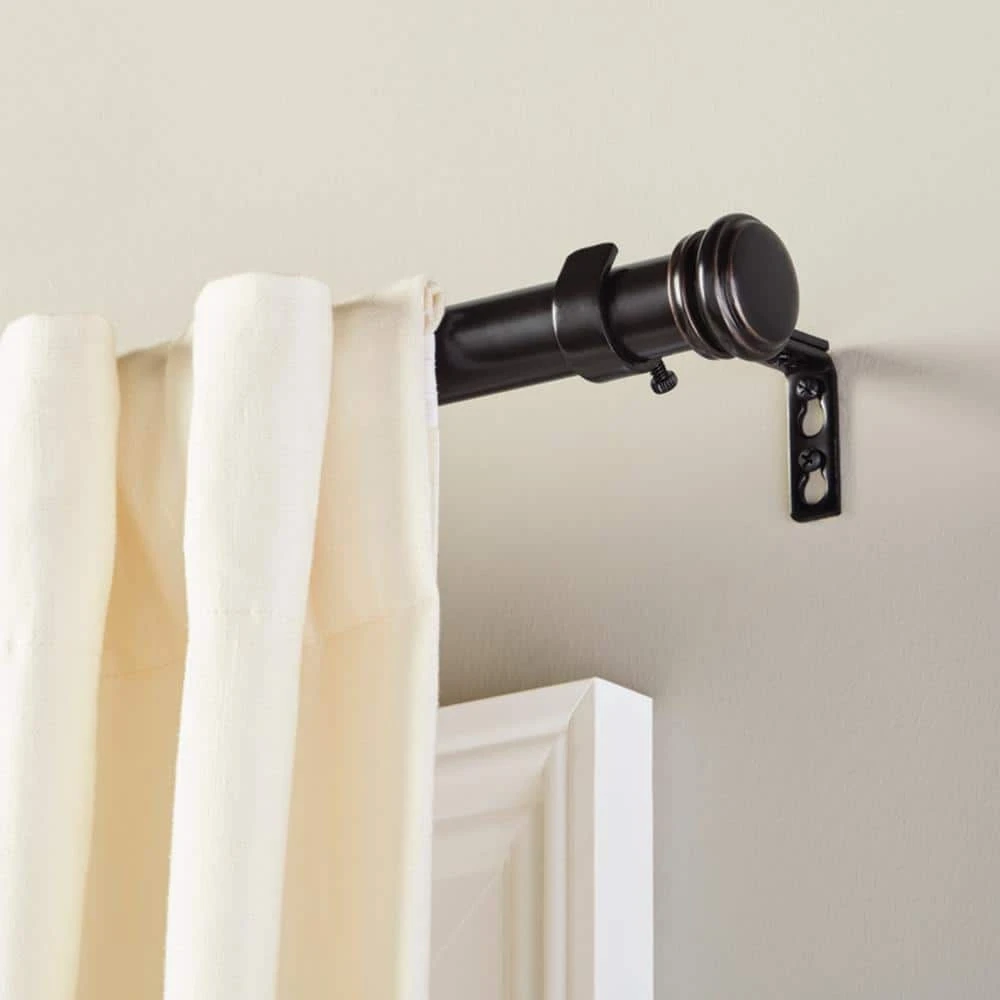 Home Decorators Collection 72 in. - 144 in. Mix and Match Telescoping 1 in. Single Curtain Rod in Matte Black 4 Home Decorators Collection 72 in. - 144 in. Mix and Match Telescoping 1 in. Single Curtain Rod in Matte Black - Image 2