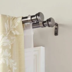 Home Decorators Collection 36 in. - 72 in. Mix and Match Telescoping 1 in. Single Curtain Rod in Gunmetal -Flora Home Decorators Soldes home decorators collection single curtain rods u gm72fohj07 40 1000