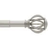 Home Decorators Collection 72 in. - 144 in. Telescoping 1 in. Single Curtain Rod Kit in Brushed Nickel with Round Cage Finials -Flora Home Decorators Soldes home decorators collection single curtain rods ubn144fpem10 64 1000