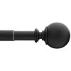 Home Decorators Collection 72 in. - 144 in. Telescoping 1 in. Single Curtain Rod Kit in Matte Black with Ball Finial -Flora Home Decorators Soldes home decorators collection single curtain rods umb1441608j26 64 1000