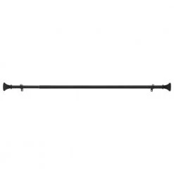 Home Decorators Collection 72 in. - 144 in. Telescoping 1 in. Single Curtain Rod Kit in Matte Black with Urn Square Finials -Flora Home Decorators Soldes home decorators collection single curtain rods umb144f1607k04 40 1000
