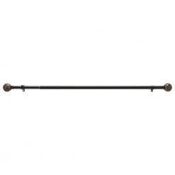 Home Decorators Collection 72 in. - 144 in. Telescoping 1 in. Single Curtain Rod Kit in Oil Rubbed Bronze with Brown Marble Ball Finial -Flora Home Decorators Soldes home decorators collection single curtain rods uorb144f1506k07 40 1000
