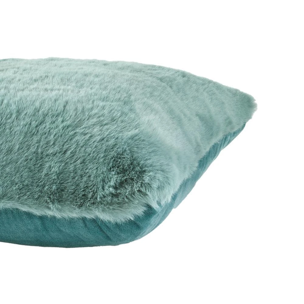 Home Decorators Collection Piper Blue Faux Rabbit Fur 20 in. x 20 in. Square Throw Pillow 7 Home Decorators Collection Piper Blue Faux Rabbit Fur 20 in. x 20 in. Square Throw Pillow - Image 5