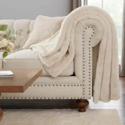 Home Decorators Collection Piper Cream Faux Rabbit Fur Square 20 in. x 20 in. Throw Pillow -Flora Home Decorators Soldes home decorators collection throw pillows pip2020crm pldc e1 1000