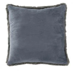 Home Decorators Collection Piper Dark Grey Faux Rabbit Fur 20 in. x 20 in. Square Throw Pillow -Flora Home Decorators Soldes home decorators collection throw pillows pip2020ltg pldc 66 1000