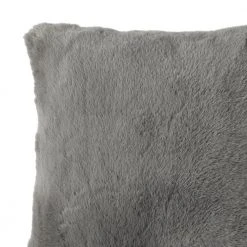 Home Decorators Collection Piper Dark Grey Faux Rabbit Fur 20 in. x 20 in. Square Throw Pillow -Flora Home Decorators Soldes home decorators collection throw pillows pip2020ltg pldc a0 1000