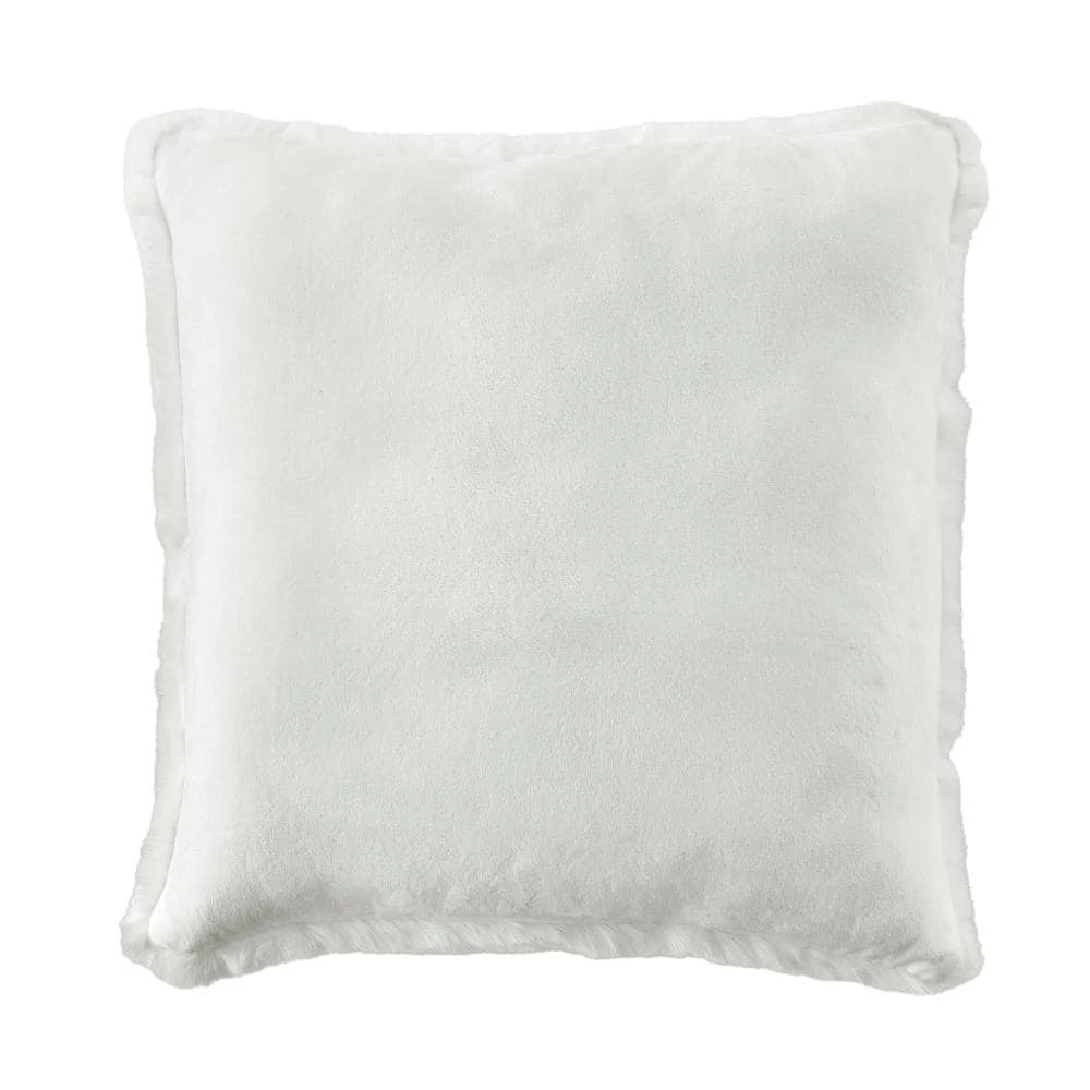 Home Decorators Collection Piper White Snow Faux Rabbit Fur 20 in. x 20 in. Square Throw Pillow 8 Home Decorators Collection Piper White Snow Faux Rabbit Fur 20 in. x 20 in. Square Throw Pillow - Image 6