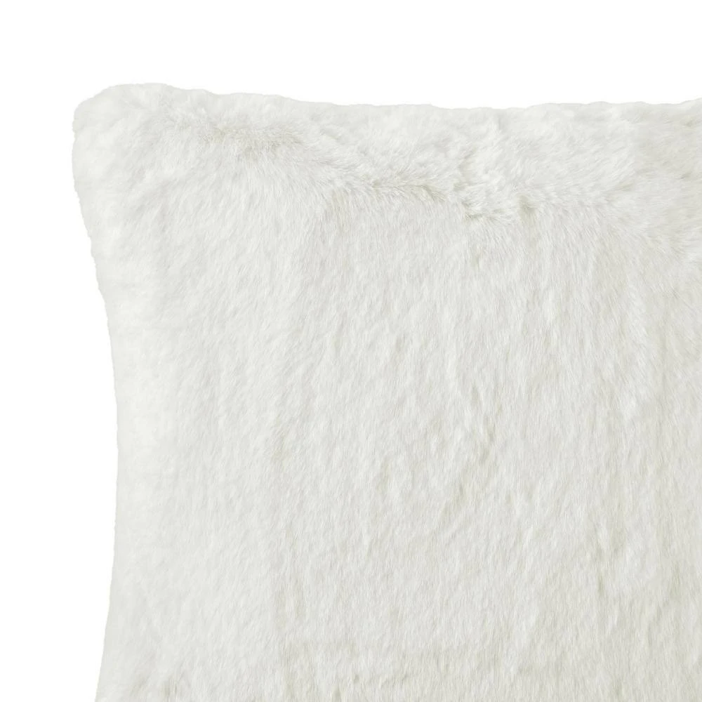 Home Decorators Collection Piper White Snow Faux Rabbit Fur 20 in. x 20 in. Square Throw Pillow 6 Home Decorators Collection Piper White Snow Faux Rabbit Fur 20 in. x 20 in. Square Throw Pillow - Image 4