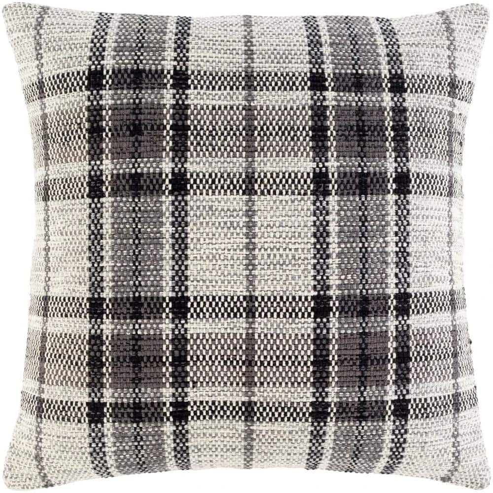 Home Decorators Collection Charcoal Gray Plaid 18 in. x 18 in. Square Decorative Throw Pillow 3 Home Decorators Collection Charcoal Gray Plaid 18 in. x 18 in. Square Decorative Throw Pillow