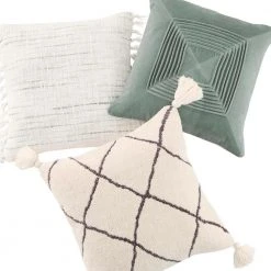 Home Decorators Collection Pale Blue Geometric Pleated 18 in. x 18 in. Square Decorative Throw Pillow -Flora Home Decorators Soldes home decorators collection throw pillows s00161061266 66 1000