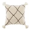 Home Decorators Collection Cream Geometric Diamond 18 in. x 18 in. Square Decorative Throw Pillow with Tassels -Flora Home Decorators Soldes home decorators collection throw pillows s00161061270 64 1000