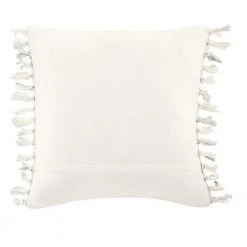Home Decorators Collection White Stripe 18 in. x 18 in. Square Decorative Throw Pillow with Tassels -Flora Home Decorators Soldes home decorators collection throw pillows s00161061272 1d 1000