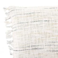 Home Decorators Collection White Stripe 18 in. x 18 in. Square Decorative Throw Pillow with Tassels -Flora Home Decorators Soldes home decorators collection throw pillows s00161061272 40 1000