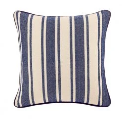 Home Decorators Collection Navy Stripe Piped-Edge 18 in. x 18 in. Square Decorative Throw Pillow -Flora Home Decorators Soldes home decorators collection throw pillows s00161061284 1d 1000