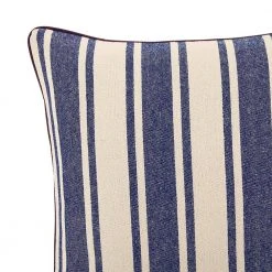 Home Decorators Collection Navy Stripe Piped-Edge 18 in. x 18 in. Square Decorative Throw Pillow -Flora Home Decorators Soldes home decorators collection throw pillows s00161061284 40 1000