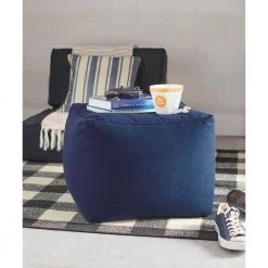 Home Decorators Collection Navy Stripe Piped-Edge 18 in. x 18 in. Square Decorative Throw Pillow -Flora Home Decorators Soldes home decorators collection throw pillows s00161061284 77 1000