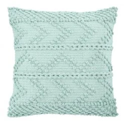 Home Decorators Collection Seafoam Blue Herringbone Woven Textured 18 in. x 18 in. Square Decorative Throw Pillow