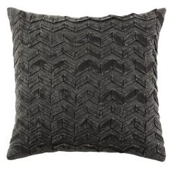 Home Decorators Collection Black Modern Chevron Stitched 18 in. x 18 in. Square Decorative Throw Pillow