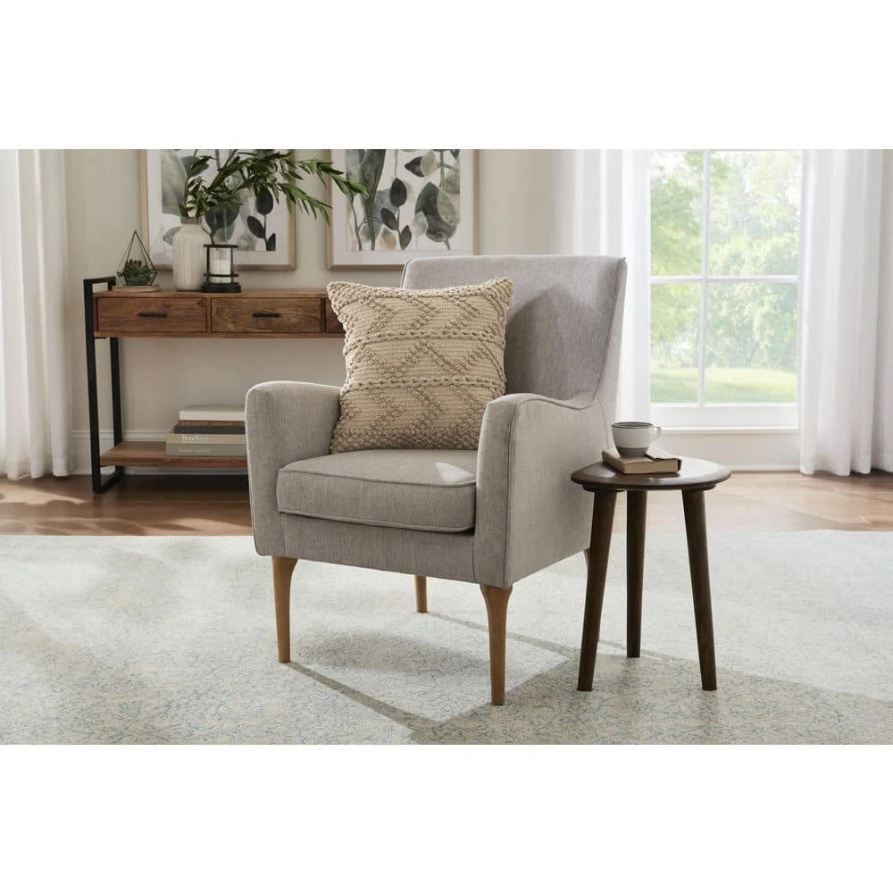 Home Decorators Collection Tan Herringbone Woven Textured 18 in. x 18 in. Square Decorative Throw Pillow 4 Home Decorators Collection Tan Herringbone Woven Textured 18 in. x 18 in. Square Decorative Throw Pillow - Image 2