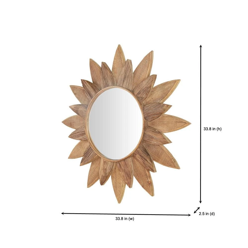 Home Decorators Collection Medium Sunburst Brown Antiqued Art Deco Accent Mirror (34 in. Diameter) 5 Home Decorators Collection Medium Sunburst Brown Antiqued Art Deco Accent Mirror (34 in. Diameter) - Image 3