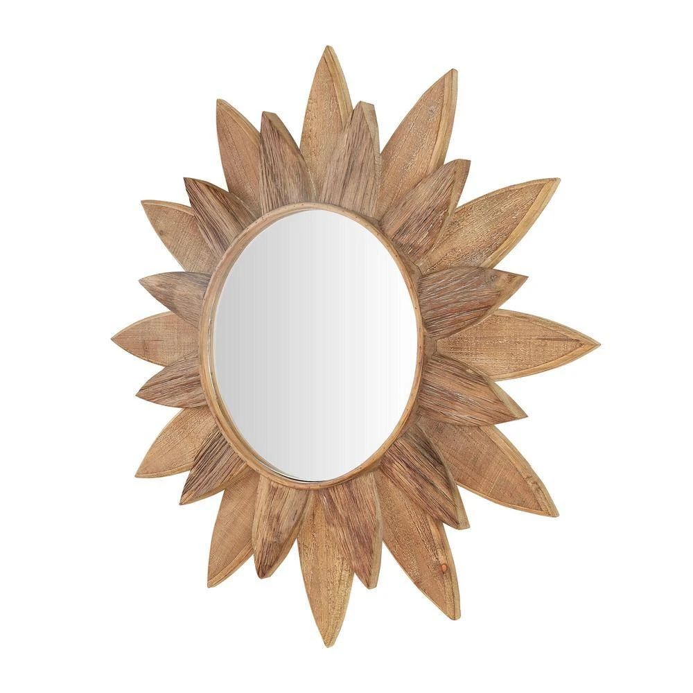 Home Decorators Collection Medium Sunburst Brown Antiqued Art Deco Accent Mirror (34 in. Diameter) 8 Home Decorators Collection Medium Sunburst Brown Antiqued Art Deco Accent Mirror (34 in. Diameter) - Image 6