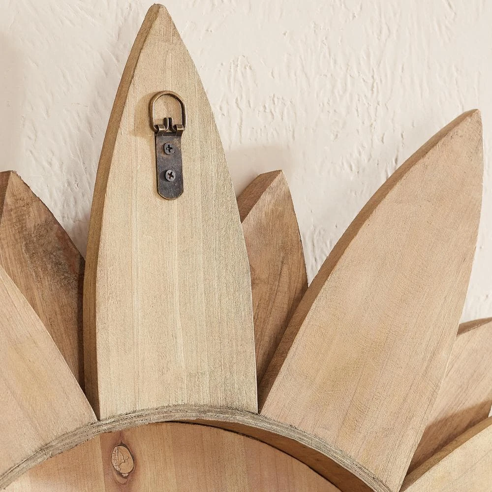 Home Decorators Collection Medium Sunburst Brown Antiqued Art Deco Accent Mirror (34 in. Diameter) 6 Home Decorators Collection Medium Sunburst Brown Antiqued Art Deco Accent Mirror (34 in. Diameter) - Image 4