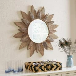 Home Decorators Collection Medium Sunburst Brown Antiqued Art Deco Accent Mirror (34 in. Diameter) 9 Home Decorators Collection Medium Sunburst Brown Antiqued Art Deco Accent Mirror (34 in. Diameter) -Flora Home Decorators Soldes home decorators collection wall mirrors 18mj02w056 e1 1000