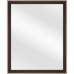 Home Decorators Collection 21.8 in. x 28.8 in. Brown Classic Rectangle Framed Vanity Mirror