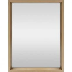Home Decorators Collection 22 in. x 28 in. Classic Light Brown Wood PS Framed Polished Rectangle Vanity Mirror
