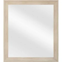 Home Decorators Collection 20.5 in. x 24.5 in. Light Brown Classic Rectangle Framed Polished Vanity Mirror