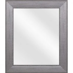 Home Decorators Collection 29.5 in. x 35.5 in. Gray Classic Rectangle Framed Vanity Mirror