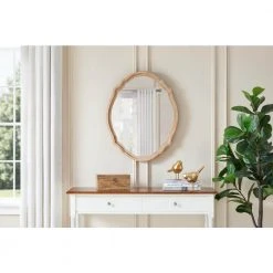 Home Decorators Collection Medium French Country Oval Natural Wood Ornate Framed Mirror (24 in. W x 29 in. H) -Flora Home Decorators Soldes home decorators collection wall mirrors 99mj110p3n e1 1000